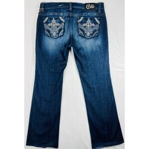 Cello Jeans Women Size 13 Bootcut Embellished Pockets Studded Chain Y2K